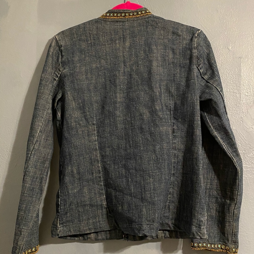 Vintage Beaded Denim Jean Jacket - Picture 4 of 5